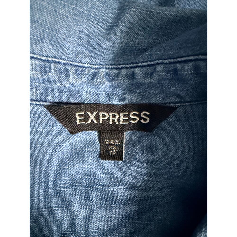 Express Women's Denim Button Down XS Blue - Picture 3 of 4